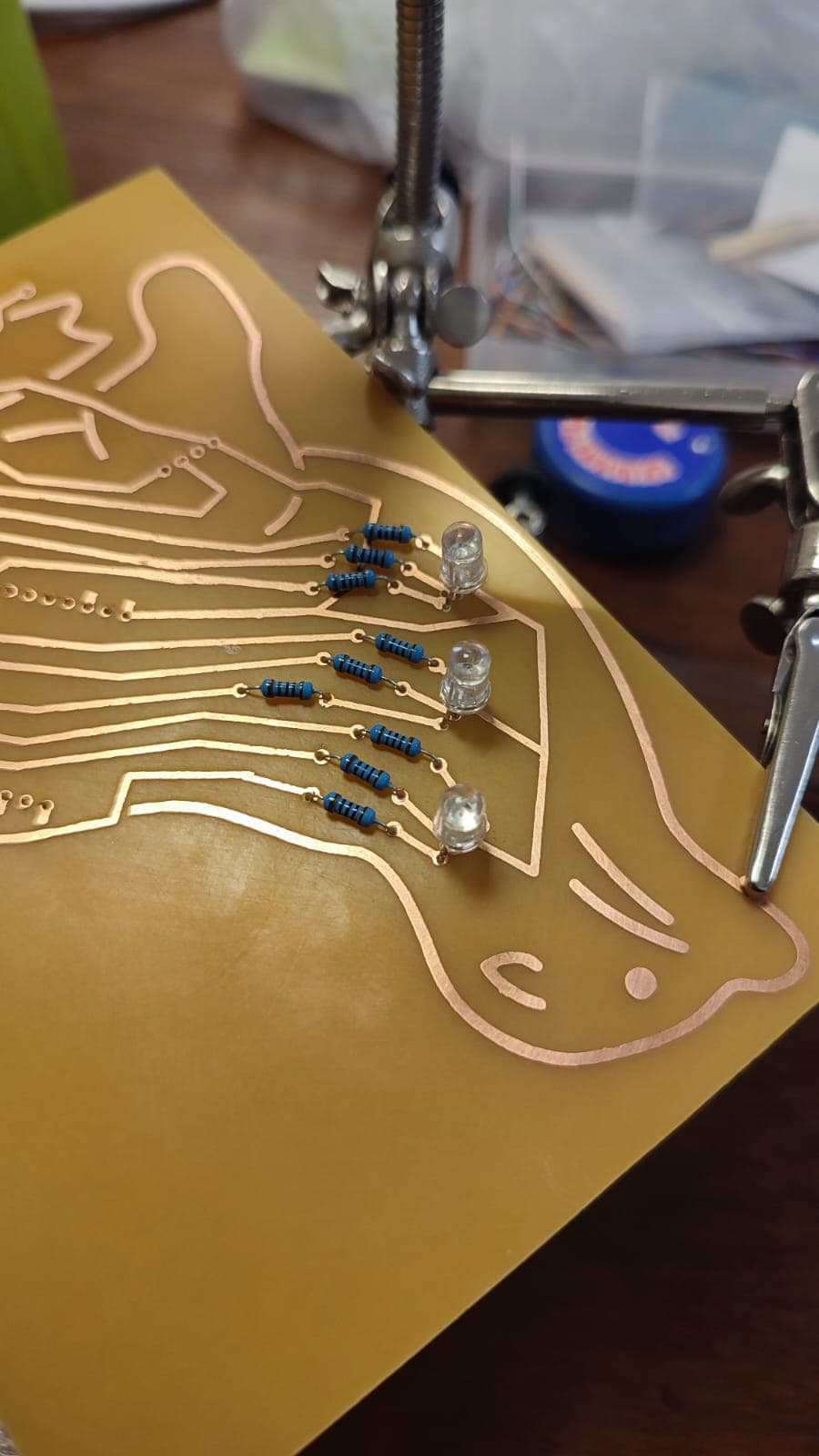 Positioning LEDs for soldering
